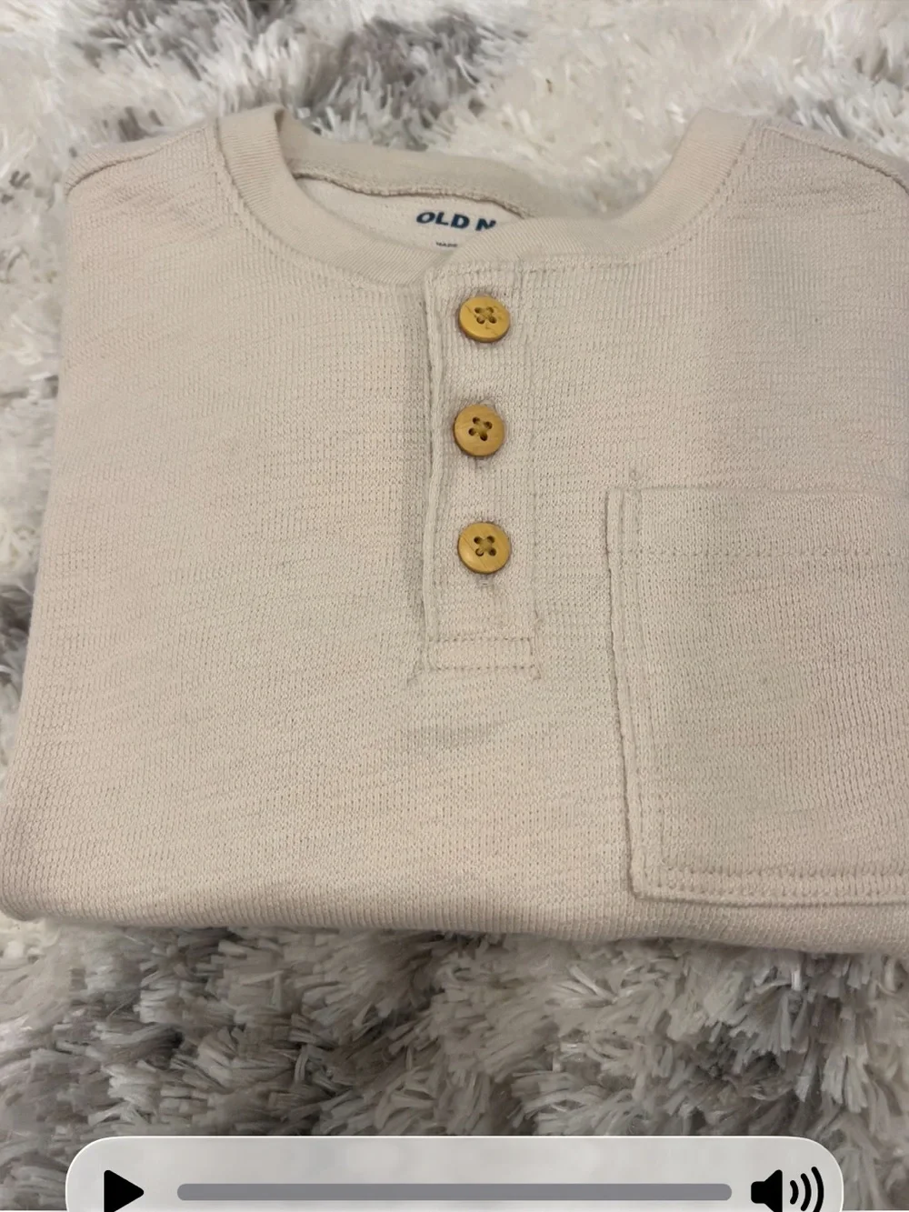 Old Navy Neutral Beige Short-Sleeve Henley Set